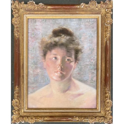 534 - Jules Crosnier (1843-1917), pastel portrait of a late 19th century lady, 39.5x30cm