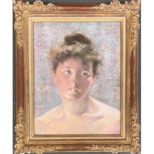 534 - Jules Crosnier (1843-1917), pastel portrait of a late 19th century lady, 39.5x30cm