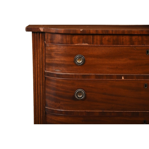 788 - Interior design interest: A George IV mahogany bowfront chest of four drawers, , 118cm wide, 52cm de... 