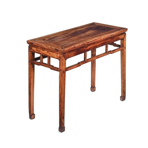 832 - A 20th century Chinese hardwood altar table, 127cm wide, 43cm deep, 83cm high