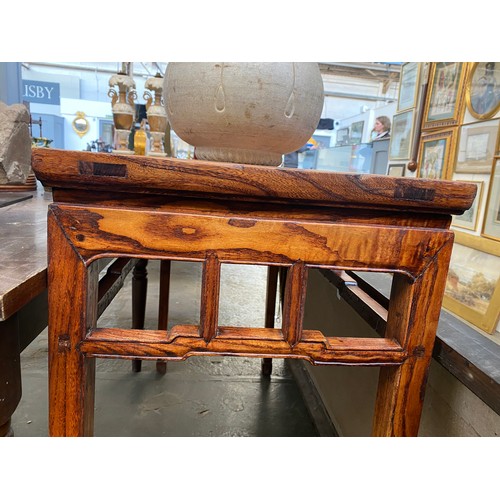 832 - A 20th century Chinese hardwood altar table, 127cm wide, 43cm deep, 83cm high