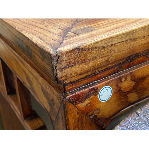 832 - A 20th century Chinese hardwood altar table, 127cm wide, 43cm deep, 83cm high