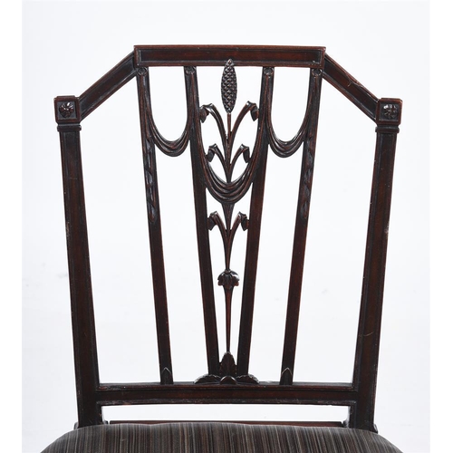 867 - A set of seven Georgian revival dining chairs, late 19th century, to include one armchair, with carv... 