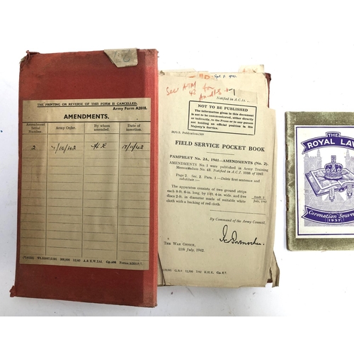 372 - MILITARIA. An officer's Field Service Pocket Book for the early years of WW2. Signed by the lieutena... 