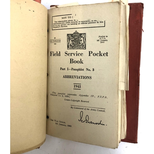 372 - MILITARIA. An officer's Field Service Pocket Book for the early years of WW2. Signed by the lieutena... 