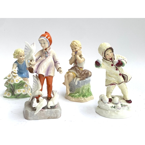 182 - A complete set of 12 Royal Worcester 'Months of the Year' children figurines, modelled by Freda Doug... 