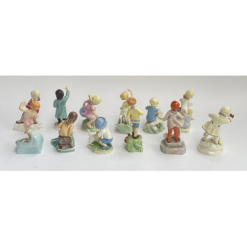 182 - A complete set of 12 Royal Worcester 'Months of the Year' children figurines, modelled by Freda Doug... 