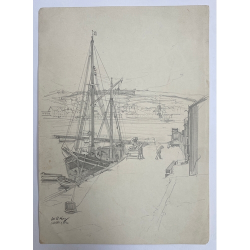 494 - Local interest: a portfolio of eight pencil drawings by William Robert Hay, mostly Lyme Regis, Charm... 