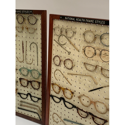 268 - A pair of 'National Health Frame Styles' spectacle display pin boards, each approx. 49x31cm