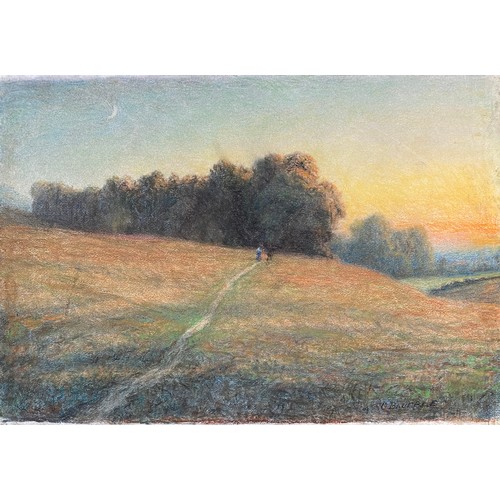 606 - Carl Wilhelm Friedrich Bauerle (German, 1831-1912), a pair of landscapes, pastel on paper laid on bo... 