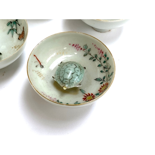 230 - A set of twelve early 20th century Japanese porcelain novelty sake cups, each with moving turtle, 3.... 