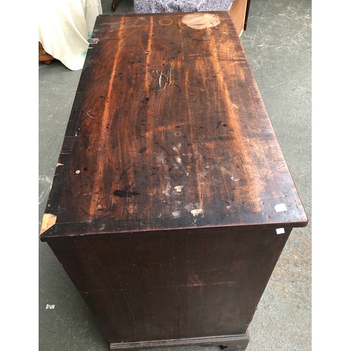 781 - A George III mahogany chest of two short over three long drawers on bracket feet, 100x54x104cmH