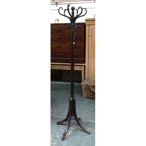 825 - A Thonet style bentwood coat/hat stand, 186cmH