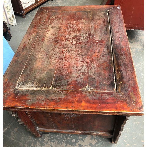 891 - Interior design interest: An intricately carved 19th century Chinese Shanxi alter table, 114x79x88cm... 