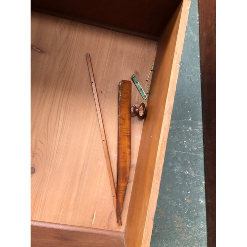 977 - A 19th century mahogany three part compactum wardrobe, in need of some restoration, approx. 183x56x2... 