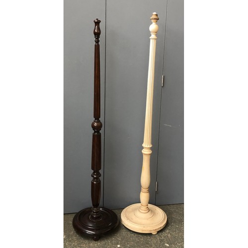 732 - A cream painted turned wood standard lamp, approx 152cmH; together with one other standard lamp (2)