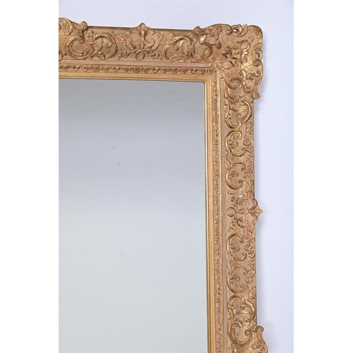 474 - A large 20th century giltwood and gesso wall mirror, 170cm high, 110cm wide