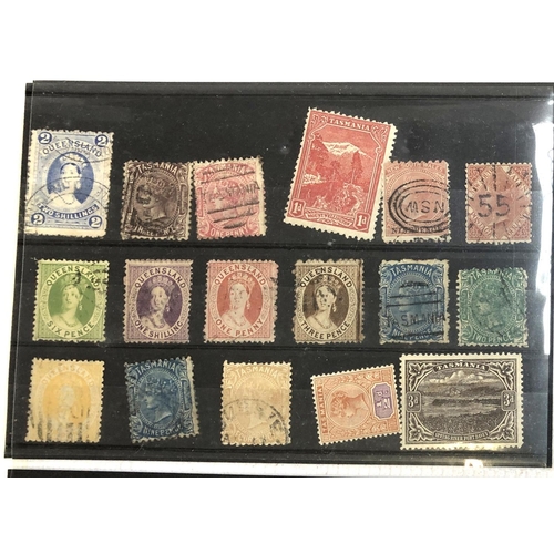 415 - A quantity of definitive and commemorative stamps, many Victorian, to include New South Wales five p... 