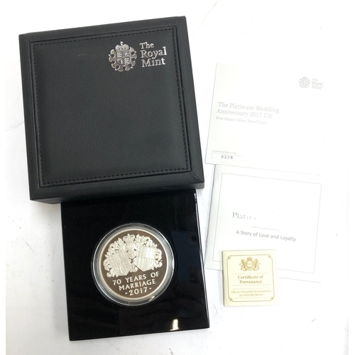 62 - A Royal Mint Elizabeth II and Prince Philip platinum wedding anniversary 2017 £10 coin, 5oz, .999 si... 