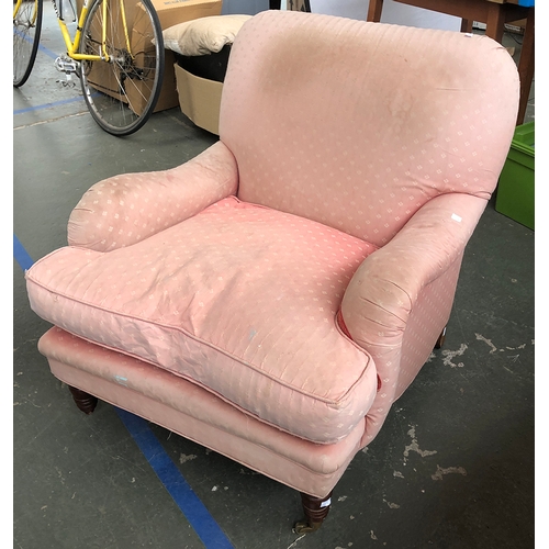 980 - A 20th century armchair in the manner of the Howard Bridgewater, 78cmW (missing caster)