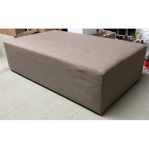 984 - A very large contemporary upholstered centre stool, 172x102x48cmH