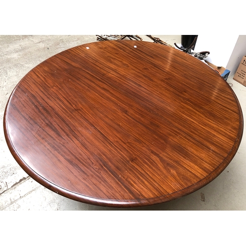 988 - A circular mahogany tip-top breakfast table, on carved tripod base, approx. 133cmD, 72cmH