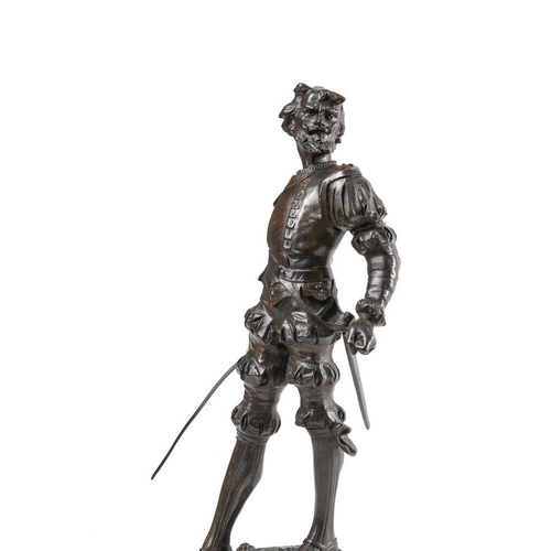 233 - After Auguste de Wever (Belgian, 1836-1884), bronze figure of Valentin, late 19th or early 20th cent... 