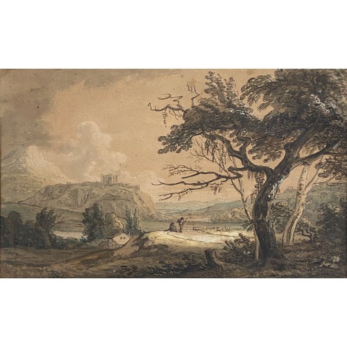 295 - Paul Sandby RA (1731-1809), landscape with tree in foreground, 29x46cm

Inscribed to verso 'from Sir... 