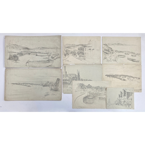 408 - Local interest: a portfolio of eight pencil drawings by William Robert Hay, mostly Lyme Regis, Charm... 