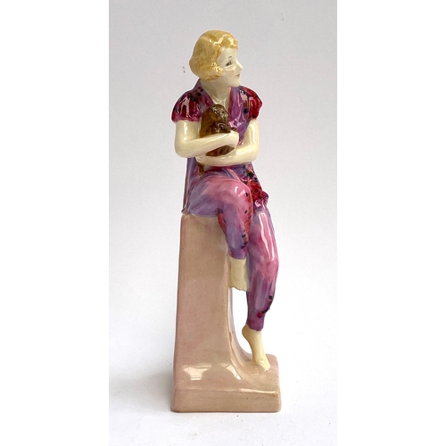 134 - A Royal Doulton Art Deco figurine, 'Lido Lady', designed by Leslie Harradine, model no. HN1220, mark... 