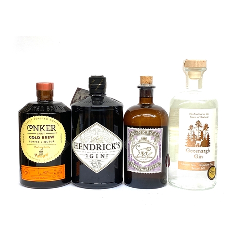 2278 - Conker Cold Brew coffee liqueur, 1x70cl; Hendricks Gin, 1x70cl; Monkey 47 Schwarzwald Dry Gin, 1x50c... 