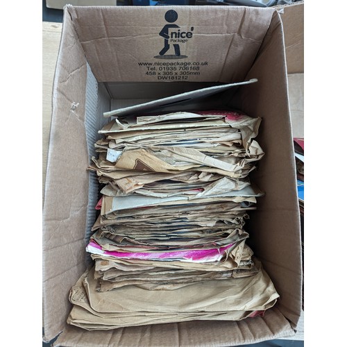 293 - Two boxes containing a quantity of 78s (125), 45s (16), and 33s (38), with a catalogued list availab... 