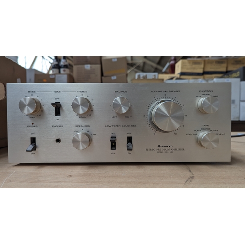 295 - Vintage Hi-Fi interest: A Sanyo DCA 1001 Amplifier, Sharp SA-11 Stereo Receiver, and a Pioneer Synth... 