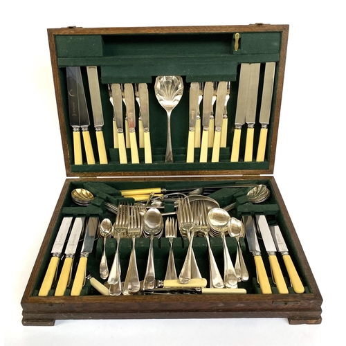 110 - A canteen of plated cutlery, to include stainless steel knives