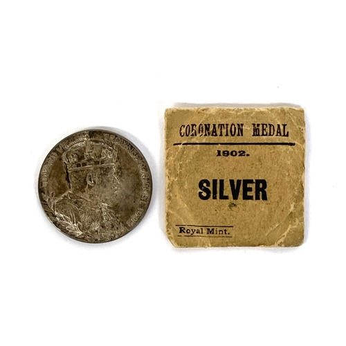 72 - A 1902 Royal Mint silver coronation medal, in original packet