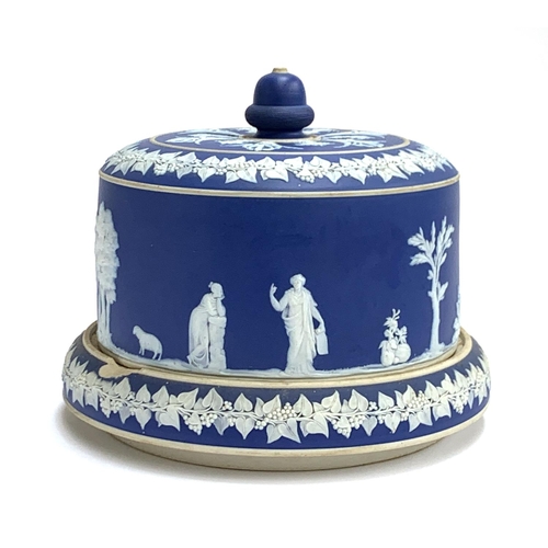 154 - A Samuel Lear jasperware cheese cloche, 20.5cmH