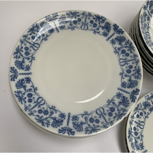 166 - A quantity of Hutschenreuther blue and white porcelain, approx. 25 pieces, to include plates 25cmD, ... 