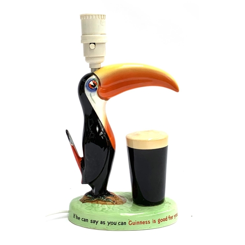 175 - A Carlton Ware Guinness toucan table lamp (repaired), 29.5cmH to top of fitting