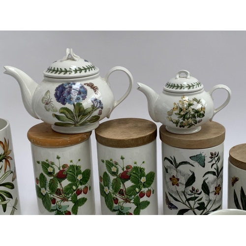 180 - A quantity of Portmeirion ceramics, mainly Botanic Garden, to include teapots, kitchen canisters, ja... 