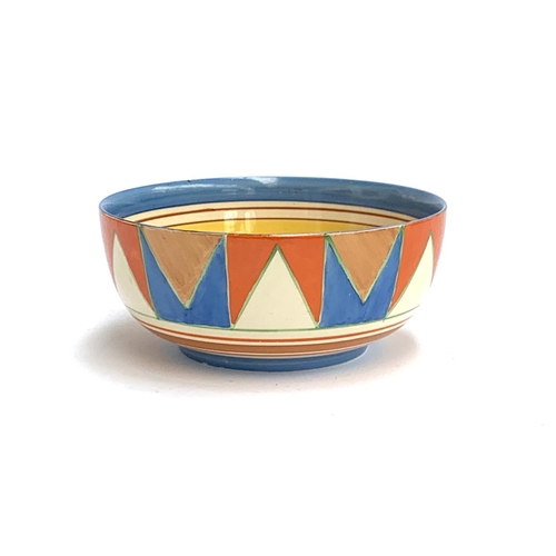 182 - A Clarice Cliff Bizarre geometric pattern fruit bowl, 19cmD