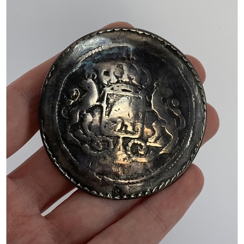 6 - A unusually large 19th century white metal brooch, possibly Dutch depicting the Coat of Arms of Amst... 