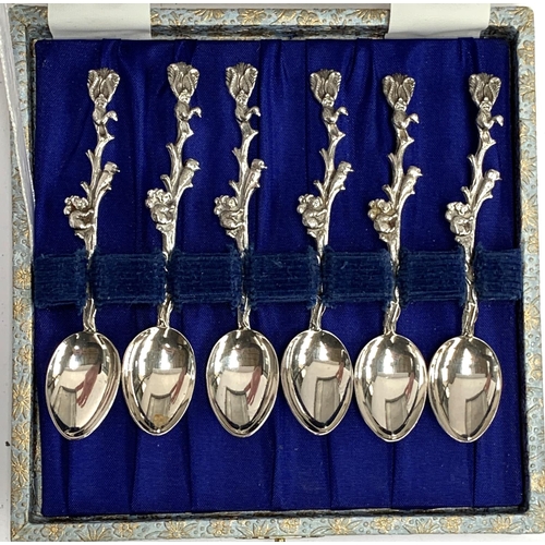 119 - A cased set of Australian Rodd silver plated teaspoons designed as a Koala, lizard and Kookaburra on... 