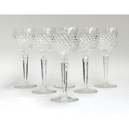 204 - A set of six Waterford crystal Alana wine hock glasses, 18.5cmH