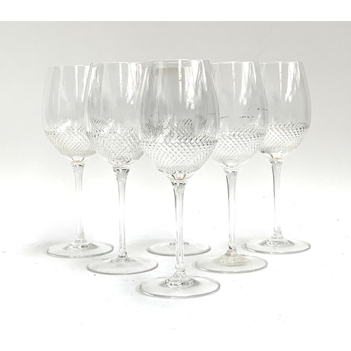 205 - A set of six John Rocha for Waterford crystal 'Lume' large wine glasses, 25cmH