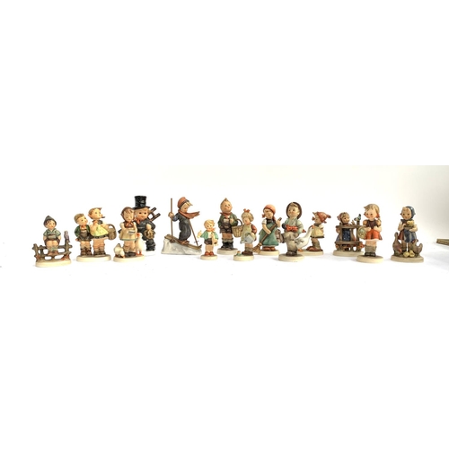 216 - A quantity Goebel Hummel figurines to include 'Be Patient', 'To Market', 'Happy Traveller', 'Little ... 