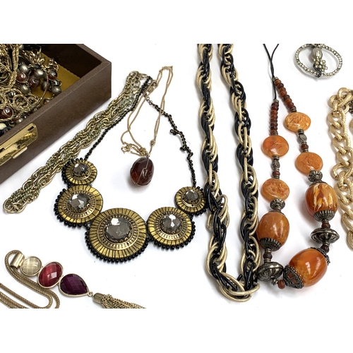 43 - A lot of various necklaces, faux pearls, bangles, Cloisonne enamel pendant etc