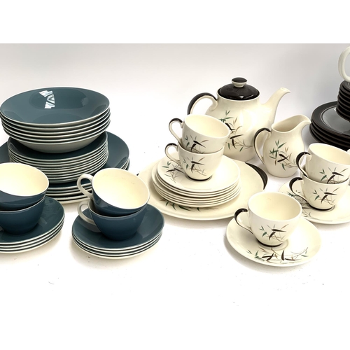 198 - A quantity of Royal Doulton 'Bamboo'; Denby 'Greenwheat' and Poole pottery dinner wares