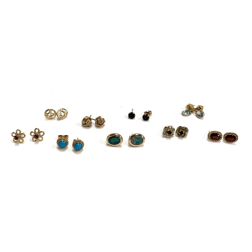 67 - A quantity of stud earrings, to include a pair of 9ct gold opal doublet earrings and a pair of 9ct g... 