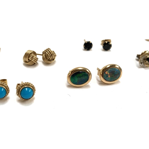 67 - A quantity of stud earrings, to include a pair of 9ct gold opal doublet earrings and a pair of 9ct g... 