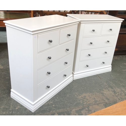 704 - A pair of modern white chests of drawers, 88cmW